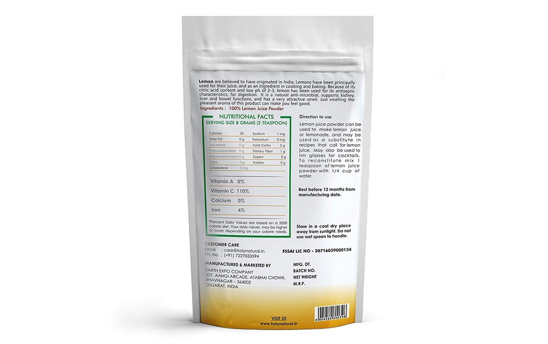 Holy Natural Lemon Powder    Pack  200 grams